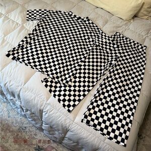 Dressed in LALA Playsuit in Black + White Checkerboard